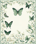 Elegant Green Butterfly Floral Garden Rug