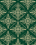 Vintage Green Cream Ornamental Design Rug