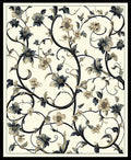 Elegant Floral Scroll Patterned Rug