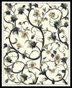 Elegant Floral Scroll Patterned Rug