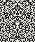 Organic Abstract Black White Pattern Rug