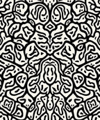 Organic Abstract Black White Pattern Rug