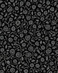 Whimsical Black White Floral Pattern Rug