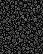 Whimsical Black White Floral Pattern Rug
