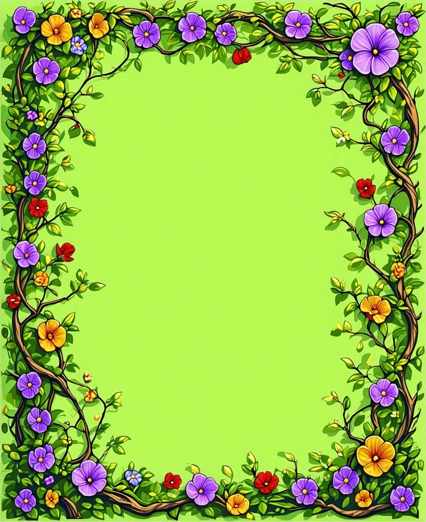 Vibrant Floral Vine Inspired Design Rug