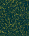 Exotic Leaf Pattern Outline Rug