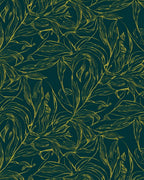 Exotic Leaf Pattern Outline Rug