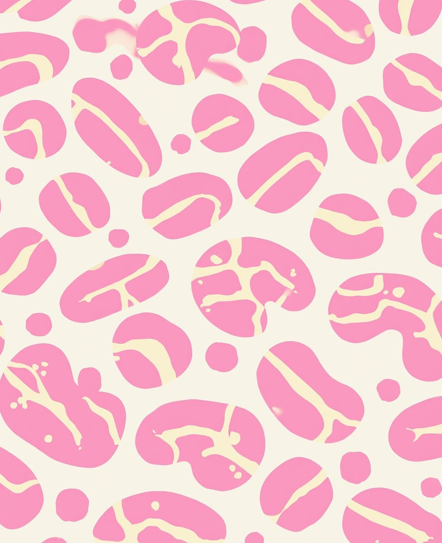 Pink Yellow Abstract Organic Shapes Rug