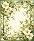 Elegant Floral Leaf Border Design Rug
