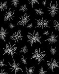 White Insects Sketch Pattern Rug
