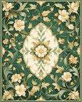 Ornate Floral Vine Pattern Rug