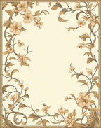 Floral Vine With Elegant Botanical Motif Rug