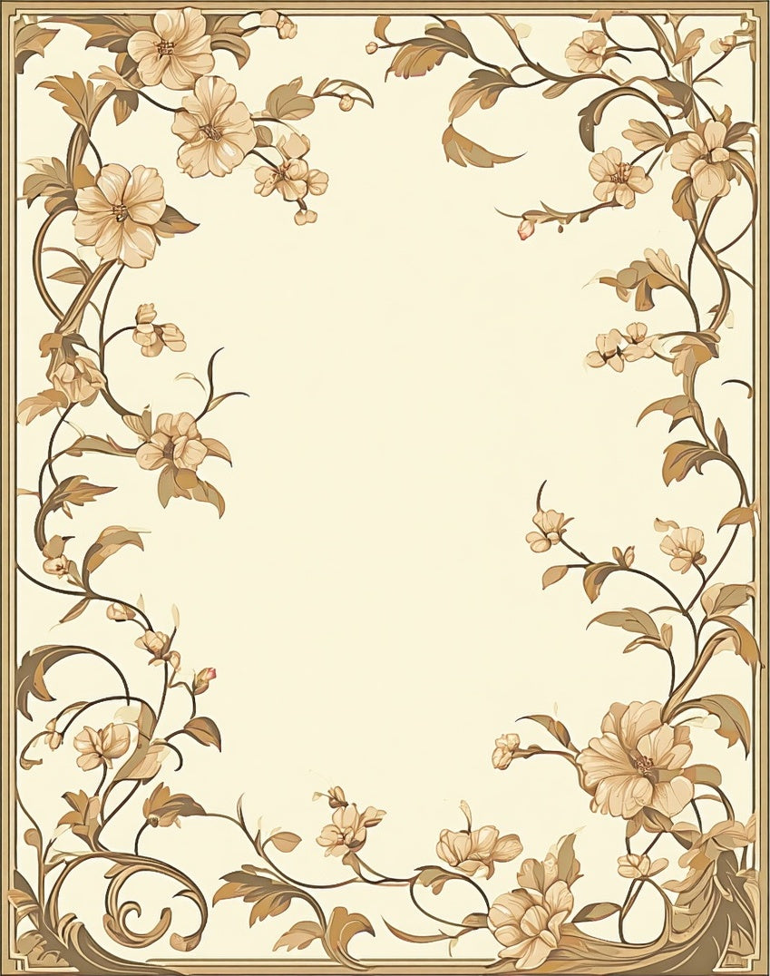 Floral Vine With Elegant Botanical Motif Rug