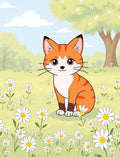 Cute Orange Cat Amongst Daisies Rug