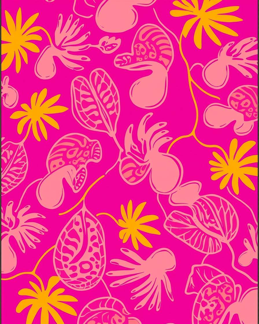 Vibrant Abstract Floral Pattern Rug