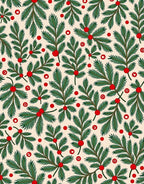 Festive Green Pine Berry Garland Rug