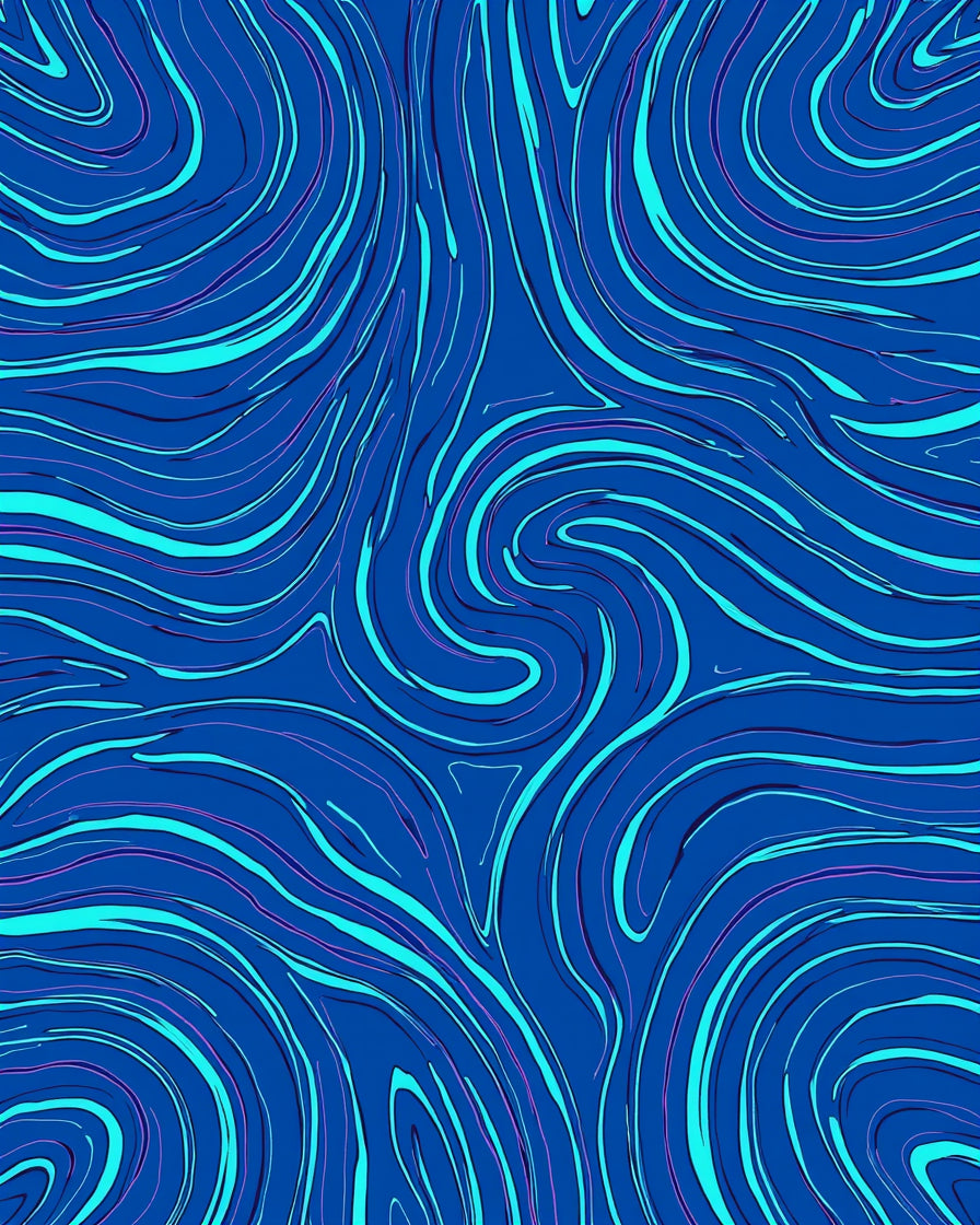 Swirling Blue Aqua Gradient Design Rug