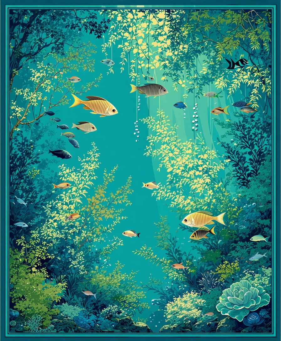 Aquatic Reef Foliage Delight Rug