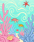 Ocean Life Coral Turtle Pattern Rug