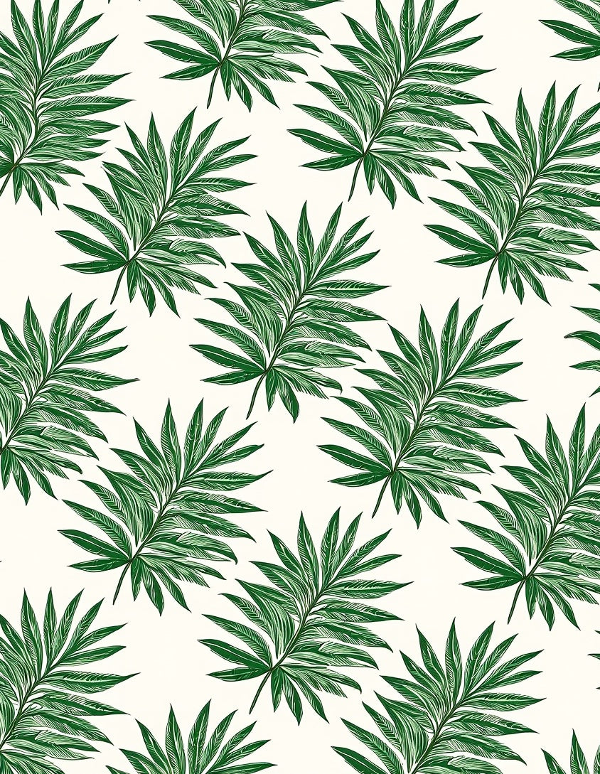 Emerald Frond Pattern Rug