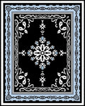 Black Floral Motif With Light Blue Accents Rug