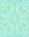 Soft Aqua Cream Swirl Kaleidoscope Rug