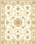 Ornate Floral Scrollwork Cream Rug