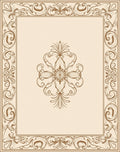 Elegant Floral Scrollwork Beige Rug
