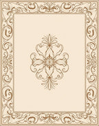 Elegant Floral Scrollwork Beige Rug