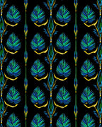 Tropical Leaf Pattern With Yellow Accents Rug