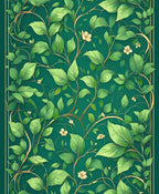 Verdant Vines With Delicate Blossoms Rug