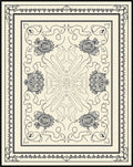 Ornate Floral Emblem Pattern Rug