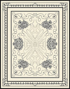 Ornate Floral Emblem Pattern Rug