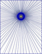 Abstract Sunburst Blue Yellow Radiating Rug