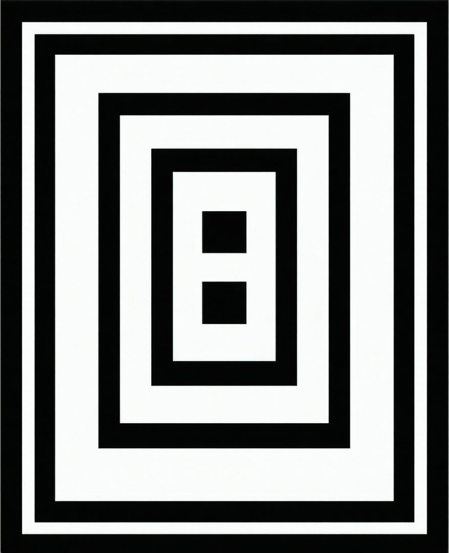 Concentric Squares With Sharp Contrast Rug