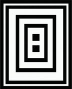Concentric Squares With Sharp Contrast Rug