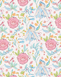 Whimsical Floral Illustration Pattern Rug