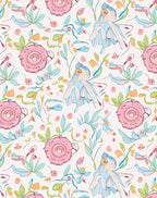 Whimsical Floral Illustration Pattern Rug