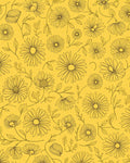 Vintage Daisy Patterned Yellow Rug