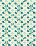 Teal Abstract Blobs Lines Pattern Rug