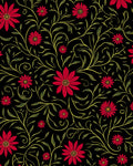 Red Flower Vine Pattern Rug