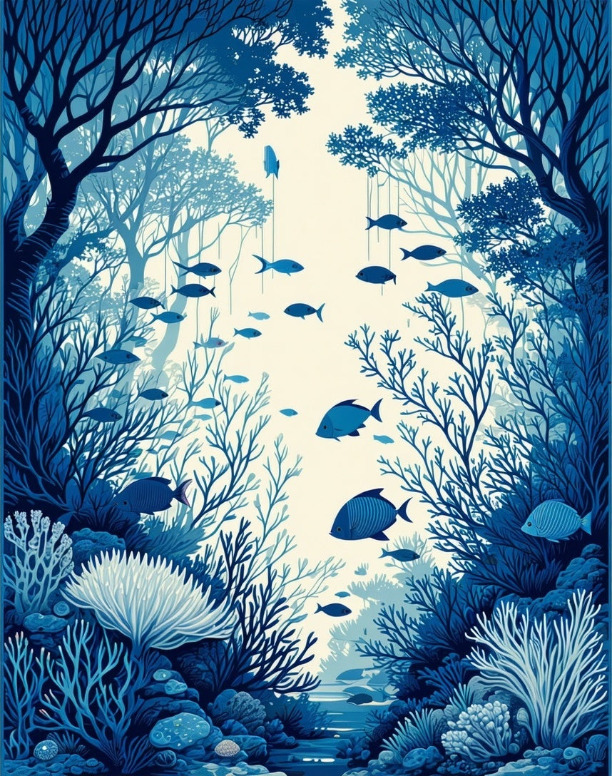 Undersea Forest With Schooling Fish Rug
