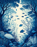Undersea Forest With Schooling Fish Rug