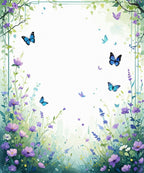 Whimsical Butterfly Lavender Field Design Rug