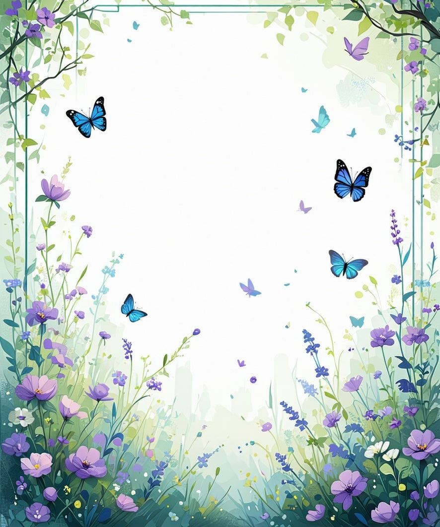 Whimsical Butterfly Lavender Field Design Rug