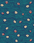 Oceanic Waves Shell Pattern Rug