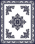 Elegant Floral Medallion Border Rug