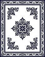 Elegant Floral Medallion Border Rug