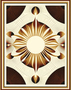 Art Deco Sunburst Fan Design Rug