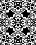 Bold Black White Abstract Floral Pattern Rug